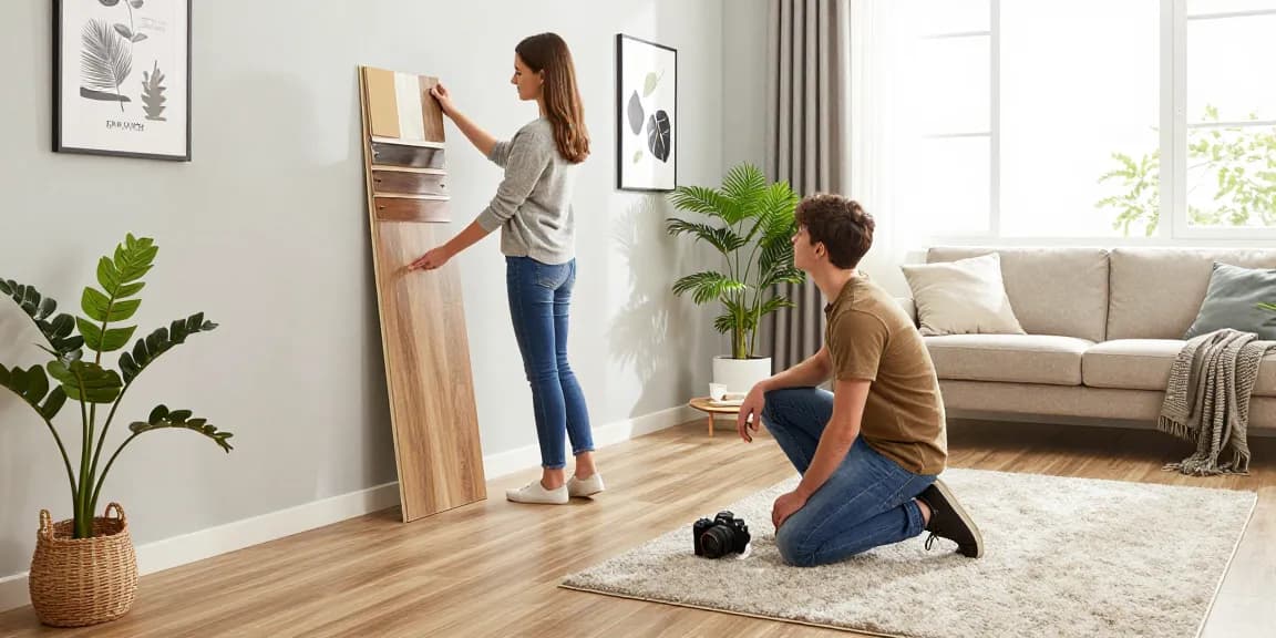 Examining stylish laminate flooring for apartments in a modern interior design