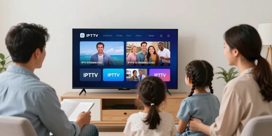 Local IPTV reseller demonstrating trusted streaming services in a friendly home setting.