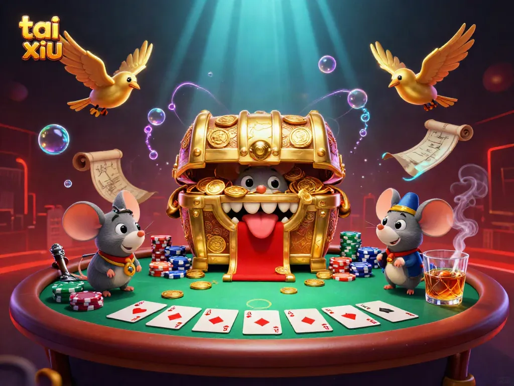 Engage in thrilling tai xiu gameplay with vibrant casino elements and captivating visuals.