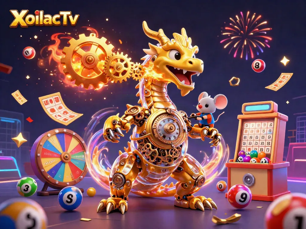 XoilacTv engaging in thrilling lottery action with colorful dynamics and festive energy.