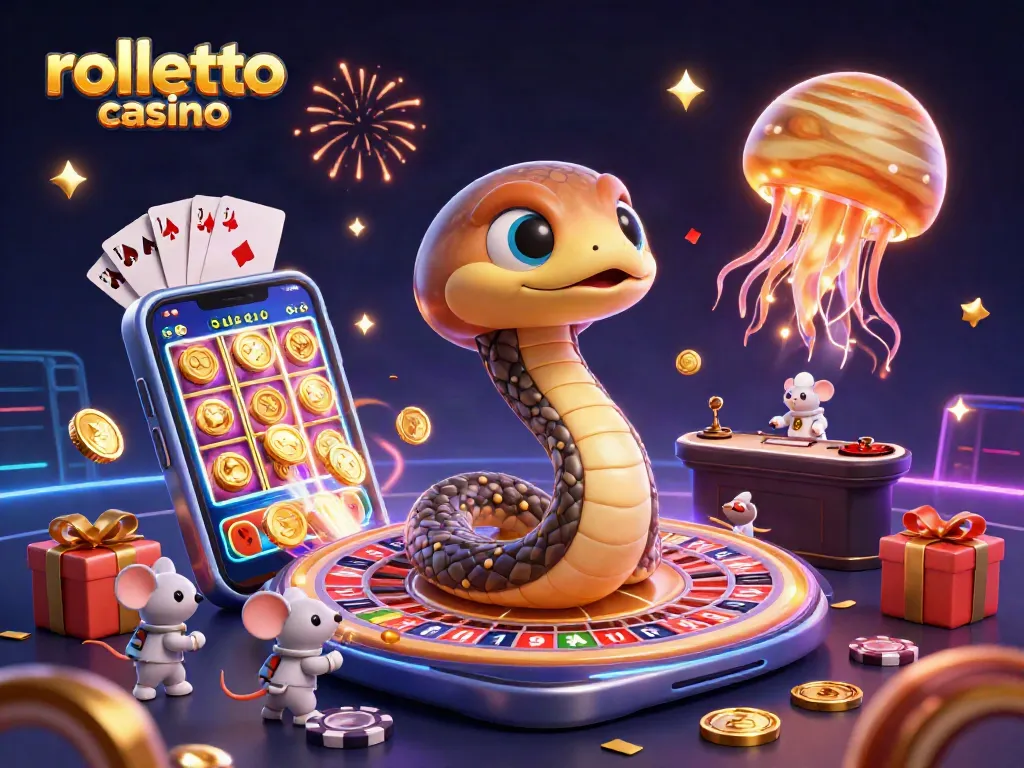 Experience the excitement of rolletto casino with vibrant gameplay visuals and colorful cosmic characters.