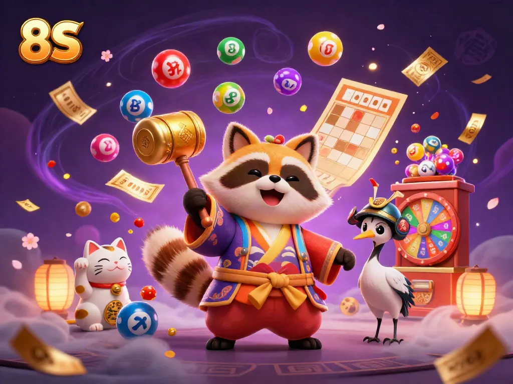 Engage with thrilling moments in 8S gaming with a festive scene full of luck and vibrant energy.