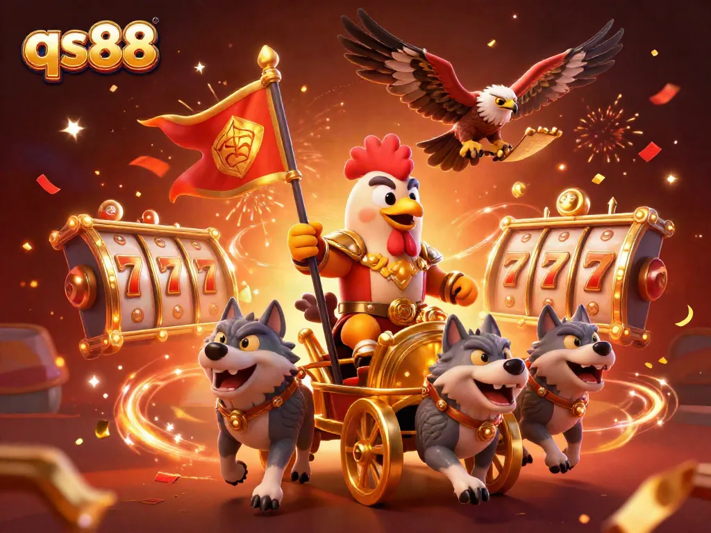 Experience thrilling gameplay with qs88, featuring a colorful scene of slot reels and dynamic characters.