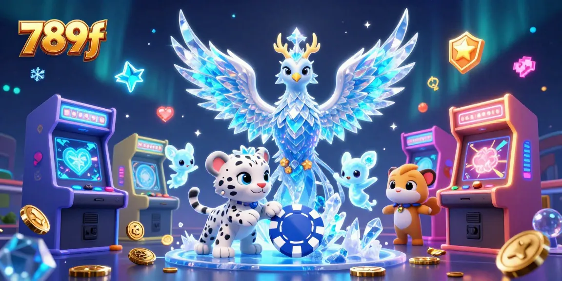 Engage in thrilling gameplay with 789f featuring an ice phoenix, poker, and vibrant casino visuals.