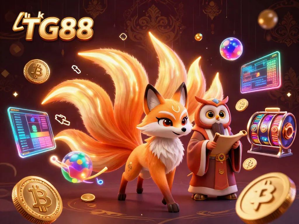 Experience the excitement of link TG88 with vibrant slot reels and glowing spirit orbs in a fantastical casino setting.