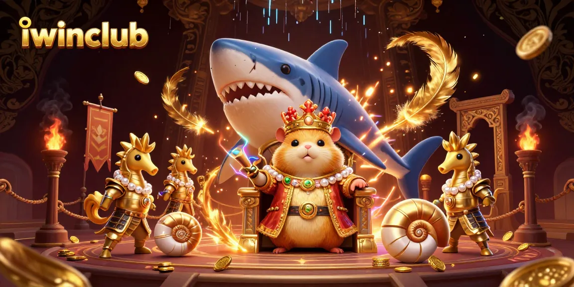 Engage in riveting battles at iwinclub with a fierce golden hamster king and royal sea creatures.