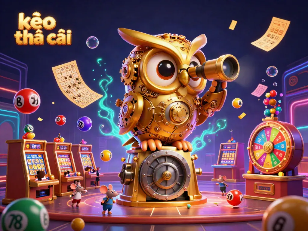 Explore the vibrant world of kèo nhà cái with this dynamic 3D casino scene filled with colorful elements and engaging characters.