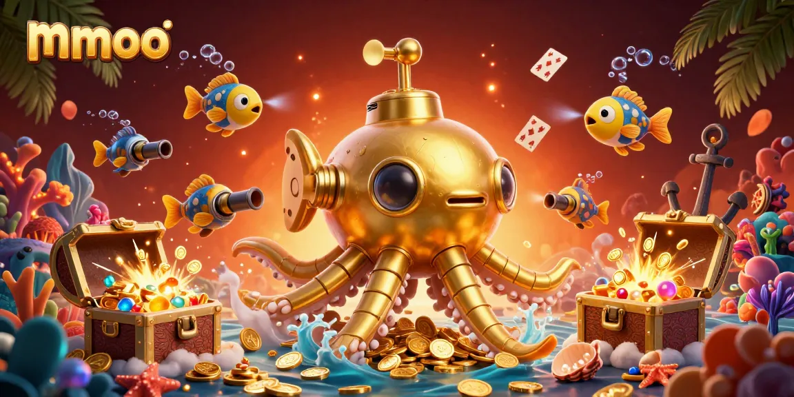 Win big with MMOO's immersive casino experience featuring golden kraken and underwater treasures.
