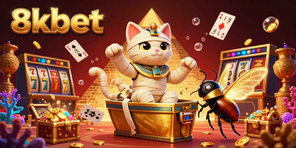 Experience thrilling gaming action with 8xbet's dynamic casino scene featuring vibrant characters and elements.