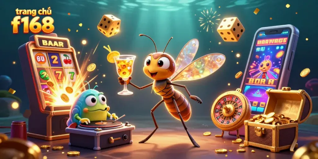 Engage with trang chủ f168 while spinning a golden roulette wheel in a vibrant casino-themed scene.