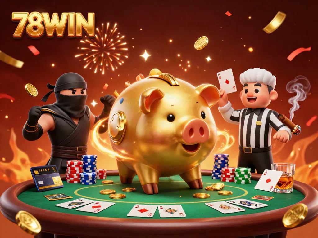 Experience exciting gameplay at 78WIN with dynamic characters and colorful poker elements.