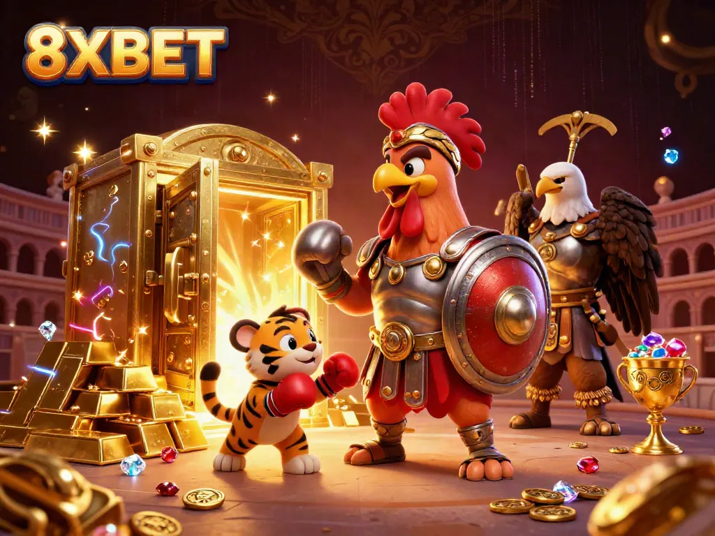 Engage with the dynamic 8XBET casino world featuring gladiator rooster, treasure, and excitement.