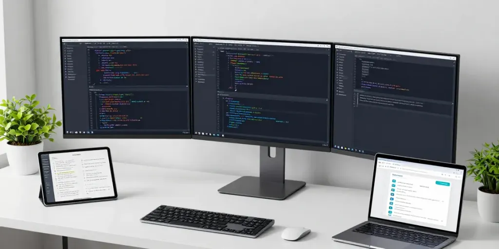 .co.uk domain registration process overview in a modern tech workspace.