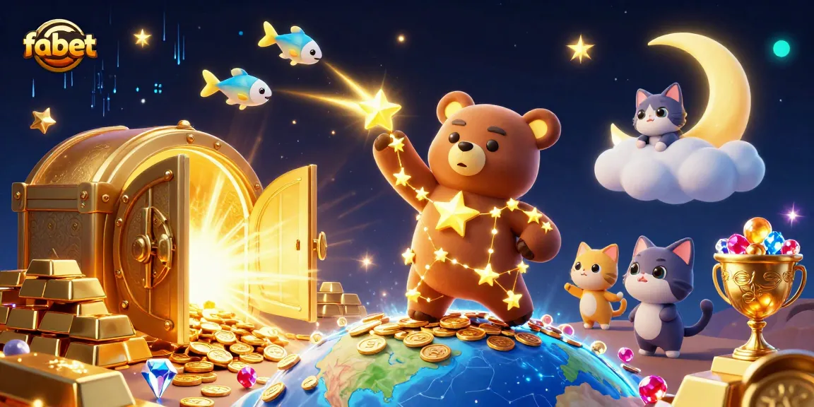 Experience fabet's vibrant gaming world with the constellation bear and treasure as you play.