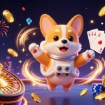 BJ88 gameplay scene featuring 3D cartoon characters in a dynamic space casino setting with floating coins and cards.