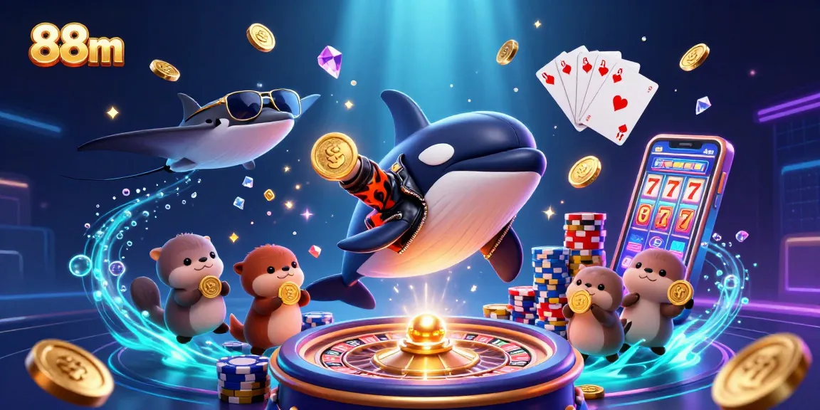 Engage in thrilling gameplay at 88m with vibrant casino characters and stunning decor.