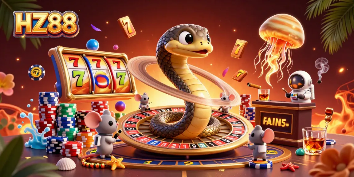 Experience the thrills at HZ88 with astronauts betting on a roulette wheel in a cosmic casino scene.