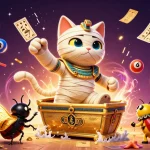 Experience the excitement of Nhà Cái 68WIN with the Egyptian mummy cat bursting with fun and games.