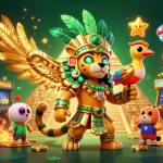 Experience thrilling gaming with alo8, featuring vibrant 3D characters and exciting casino elements.