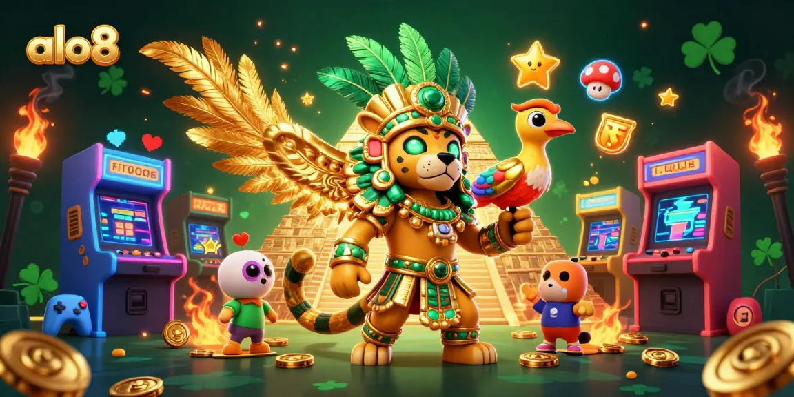 Experience thrilling gaming with alo8, featuring vibrant 3D characters and exciting casino elements.
