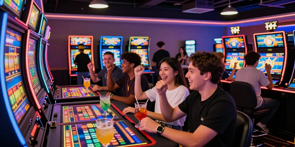 Players engaging with the KO66 gaming app in a vibrant casino atmosphere.