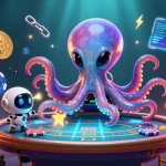 Win big with nha cai xin88 by playing on a floating holographic poker table in a cosmic setting.