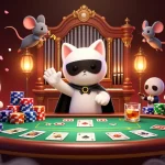 Experience thrilling shbet casino action with a dynamic scene involving a masked cat and vibrant gaming elements.