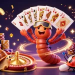 S8TV supports high-energy gambling action with a vibrant 3D scene of dealer cards and dynamic casino elements.