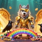 Experience the thrill of fo88 with our vibrant Norse mythology-themed casino illustration featuring Odin and treasures.