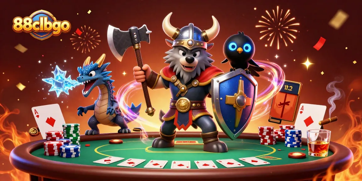 Engage with thrilling battles at 88clbgo, featuring heroic characters in a vibrant casino scene.