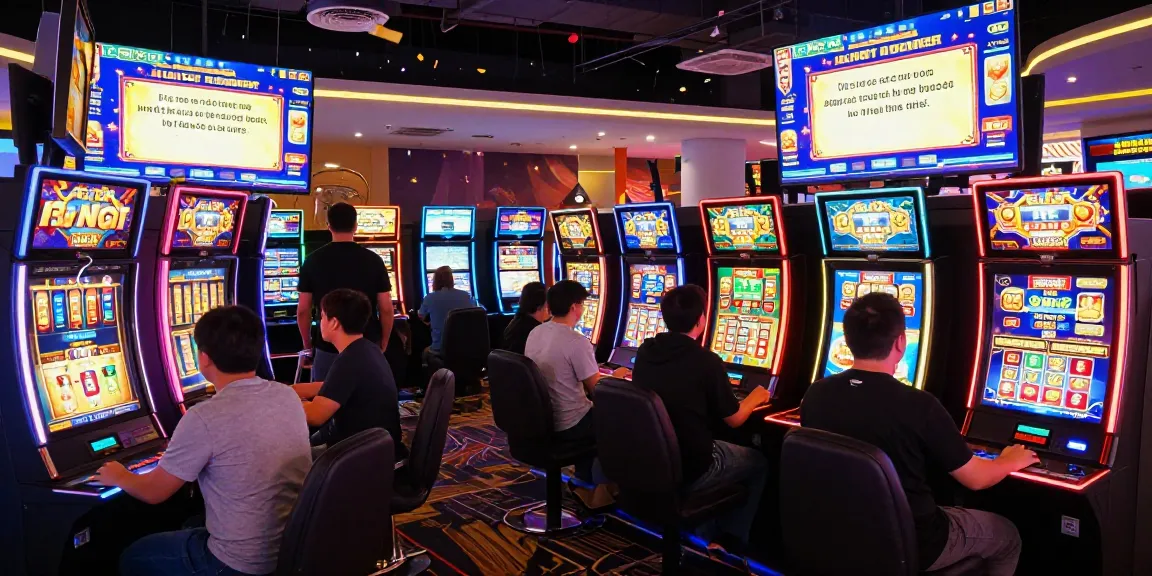Players enjoying online slot games in a vibrant virtual casino environment full of excitement and animation