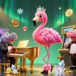 Experience the excitement at net88 nhà cái with a vibrant casino scene featuring a flamingo singer and a hippo bassist.