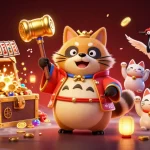 Engage in thrilling entertainment at trang chủ kjc with vibrant 3D characters and festive casino elements.