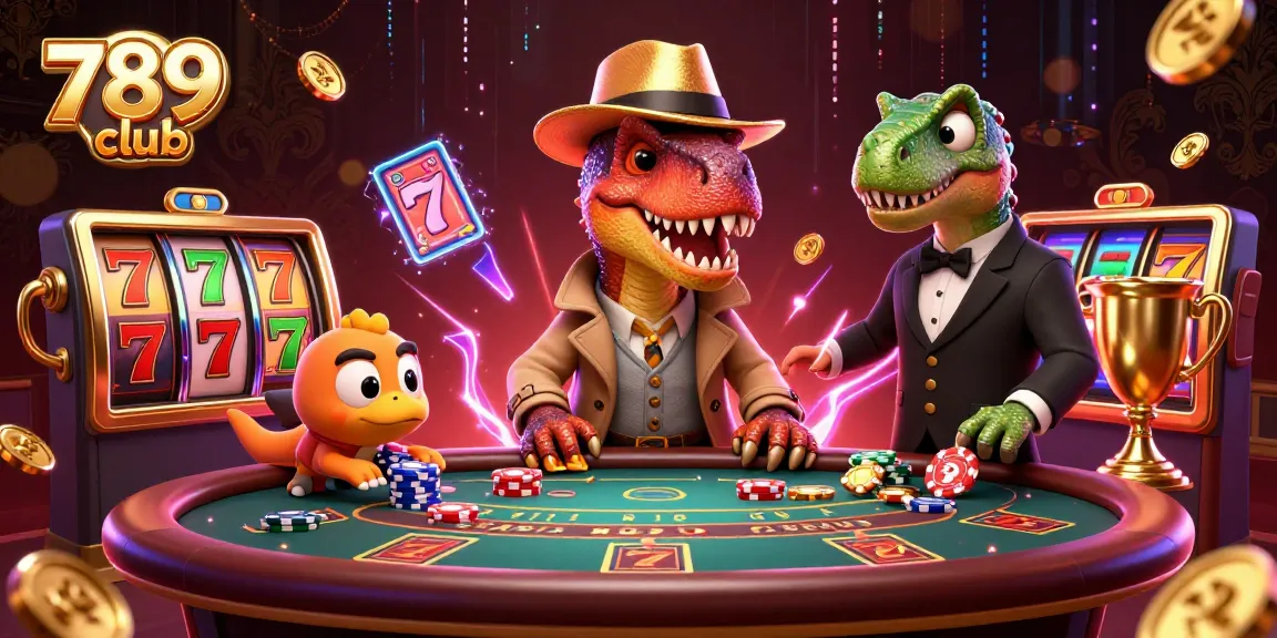 Join the action at 789 club with thrilling slot games, neon lights, and vibrant casino characters!