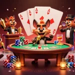 Join the fun at tip88's comedy casino with hyenas mixing drinks and telling jokes.