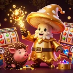 Engage with slot online games in this vibrant scene featuring magical characters and dynamic gaming elements.