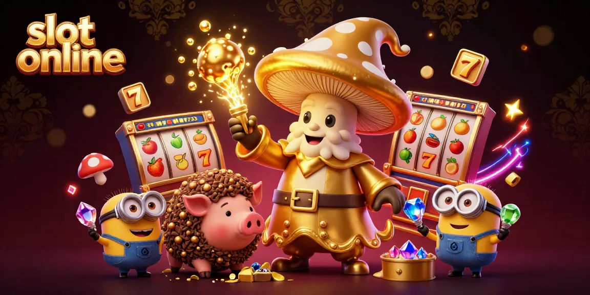 Engage with slot online games in this vibrant scene featuring magical characters and dynamic gaming elements.