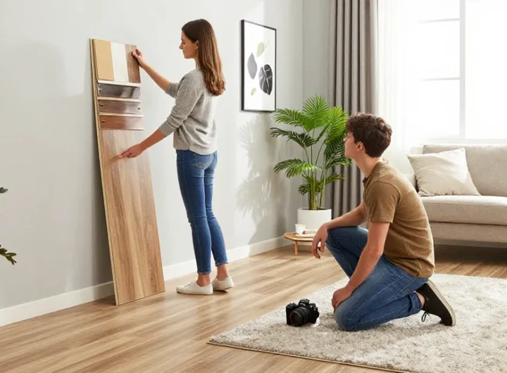 Examining stylish laminate flooring for apartments in a modern interior design