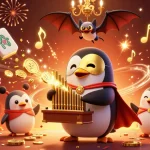 Experience the thrill of debet with a lively depiction of animated casino elements and characters.