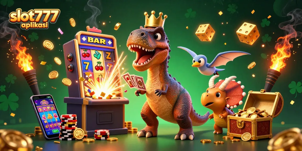 Experience the excitement at slot777 aplikasi with vibrant casino games, golden coins, and dynamic characters.