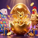 Experience thrilling gaming excitement with nhà cái uy tín, showcasing golden dragon and poker elements.