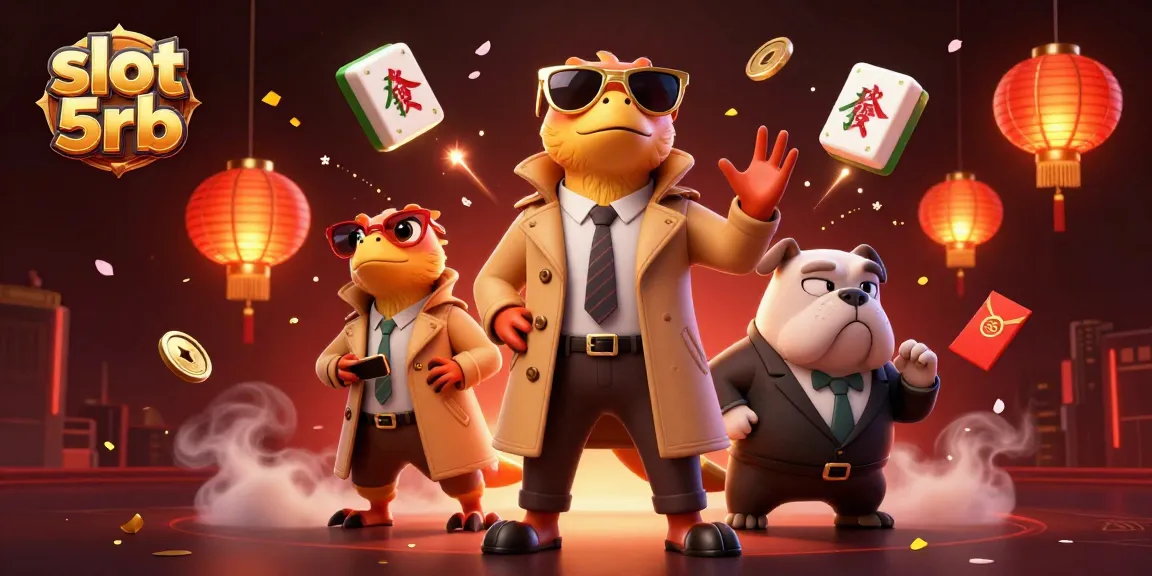 Engage in thrilling gameplay at slot 5rb with raptors in a trench coat entering a VIP casino lounge.