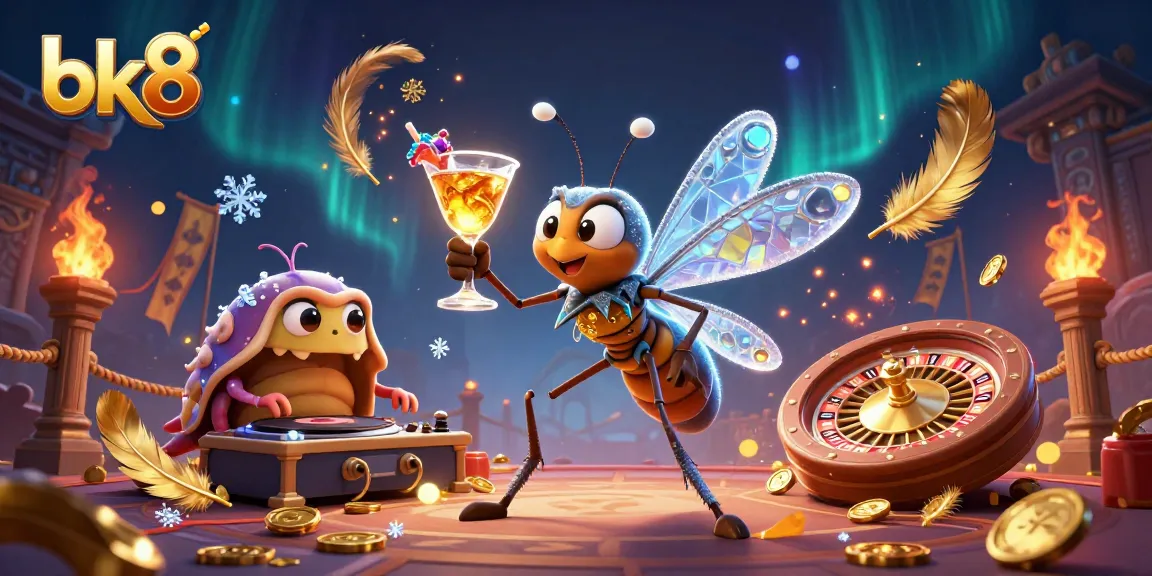 Experience exhilarating gaming action at bk8 with vibrant casino mascots and gaming elements.