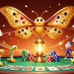 Experience judi bola online excitement with a dynamic 3D illustration showcasing casino elements and colorful characters.