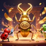 Experience excitement with 79king in this vibrant casino-themed 3D illustration featuring dynamic characters and gaming elements.